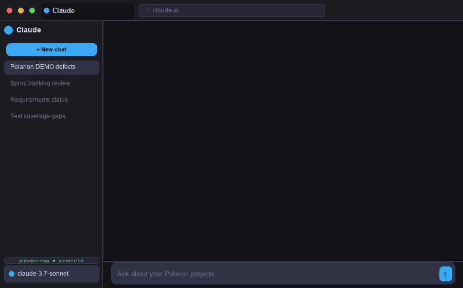 Cloud AI assistant queries Polarion in the browser — no developer skills needed